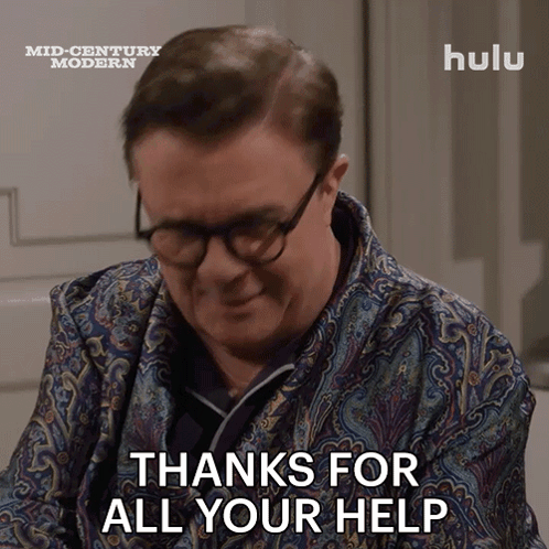 A Man Wearing Glasses And A Paisley Robe Says " Thanks For All Your Help " GIF