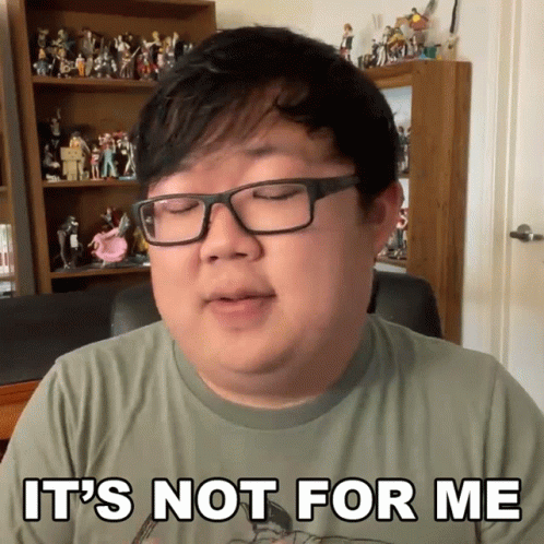 A Man Wearing Glasses And A Shirt That Says It 'S Not For Me GIF