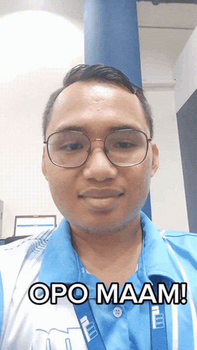 A Man Wearing Glasses And A Shirt That Says Opo Maam On It GIF