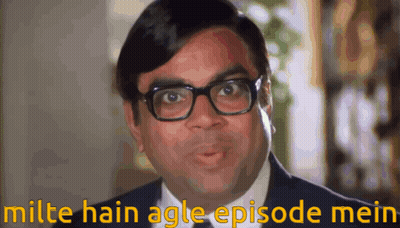A Man Wearing Glasses And A Suit Has The Words Milte Hain Agle Episode Mein Above Him GIF