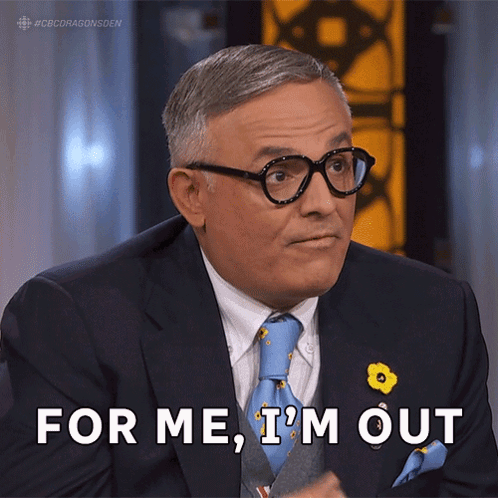 A Man Wearing Glasses And A Suit Says For Me I 'M Out GIF