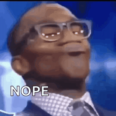 A Man Wearing Glasses And A Suit Says Nope GIF