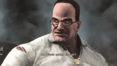 A Man Wearing Glasses And A Tie Is Asking Am I Finally Getting Through GIF