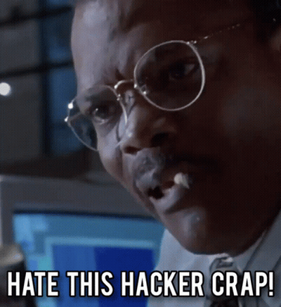 A Man Wearing Glasses And A Tie Says Hate This Hacker Crap GIF