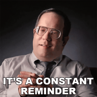 A Man Wearing Glasses And A Tie Says " It 'S A Constant Reminder " GIF