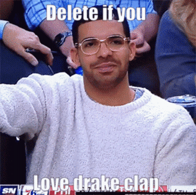 A Man Wearing Glasses And A White Sweater Says Delete If You Love Drake GIF