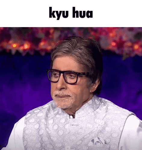 A Man Wearing Glasses And A White Vest Has The Word Kyu Hua Above His Head GIF