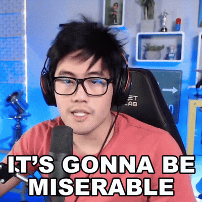 A Man Wearing Glasses And Headphones Is Saying It 'S Gonna Be Miserable GIF
