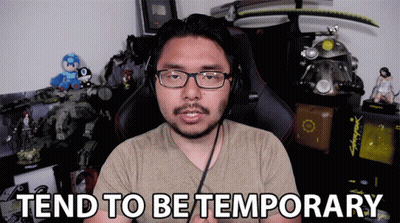 A Man Wearing Glasses And Headphones Says " Tend To Be Temporary " GIF
