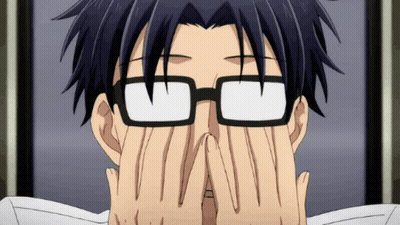 A Man Wearing Glasses Covers His Face With His Hands GIF