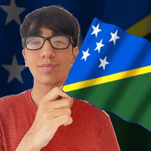 A Man Wearing Glasses Is Holding A Flag With White Stars GIF