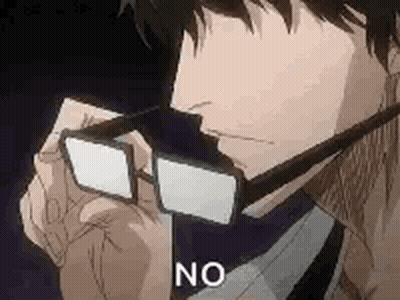 A Man Wearing Glasses Is Holding His Hand To His Face And Says No . GIF
