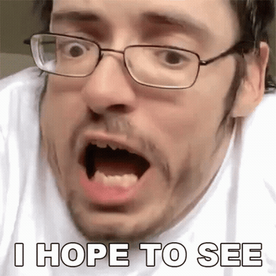 A Man Wearing Glasses Is Making A Funny Face And Saying I Hope To See GIF