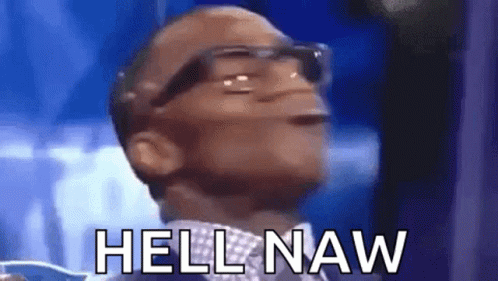 A Man Wearing Glasses Is Shouting Hell Naw . GIF