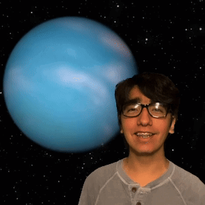 Man In Glasses In Front Of Blue Planet GIF