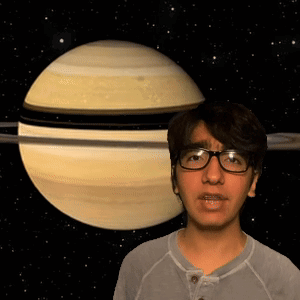 Man Wearing Glasses Standing In Front Of Planet GIF