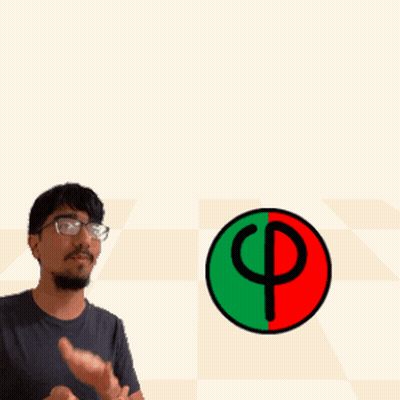 A Man Wearing Glasses Is Standing In Front Of A Sign That Says Fibonacci + Speedy Naccispeedy GIF