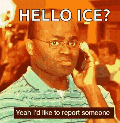A Man Wearing Glasses Is Talking On A Cell Phone And Says Hello Ice GIF