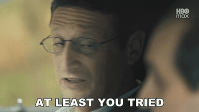 A Man Wearing Glasses Says " At Least You Tried " GIF