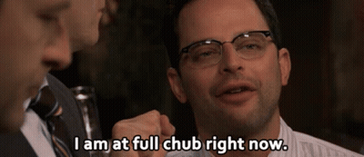 A Man Wearing Glasses Says I Am At Full Chub Right Now GIF