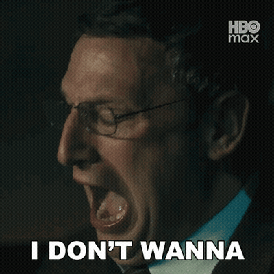 A Man Wearing Glasses Says " I Don 'T Wanna " GIF
