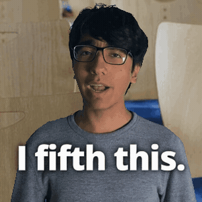 A Man Wearing Glasses Says " I Fifth This " GIF
