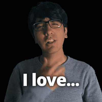 A Man Wearing Glasses Says I Love GIF