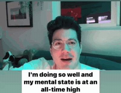 A Man Wearing Glasses Says I 'M Doing So Well And My Mental State Is At An All Time High GIF