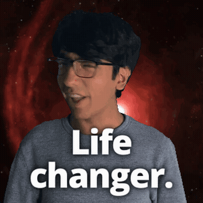 A Man Wearing Glasses Says Life Changer GIF
