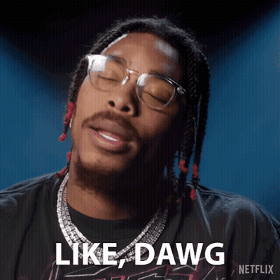A Man Wearing Glasses Says " Like Dawg " In A Netflix Advertisement GIF