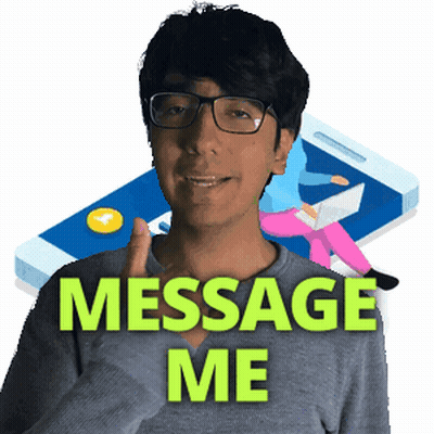 A Man Wearing Glasses Says Message Me In Green GIF