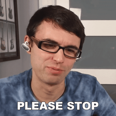 A Man Wearing Glasses Says Please Stop GIF