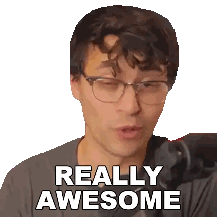 A Man Wearing Glasses Says Really Awesome GIF