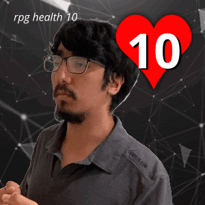 A Man Wearing Glasses Stands In Front Of A Heart With The Number 10 On It GIF