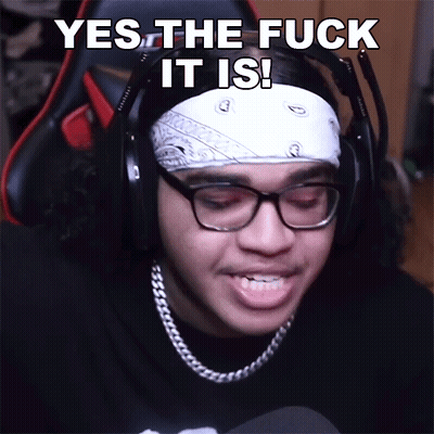 A Man Wearing Headphones And A Bandana Says Yes The Fuck It Is ! GIF