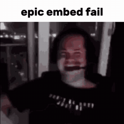 A Man Wearing Headphones And A Black Shirt With The Words Epic Embed Fail Written Above Him GIF