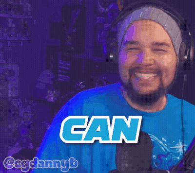 A Man Wearing Headphones And A Blue Shirt That Says Getta On It GIF