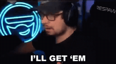 A Man Wearing Headphones And A Hat Is Saying I 'Ll Get ' Em GIF