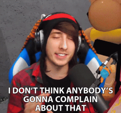 A Man Wearing Headphones And A Hat Says " I Don 'T Think Anybody 'S Gonna Complain About That " GIF
