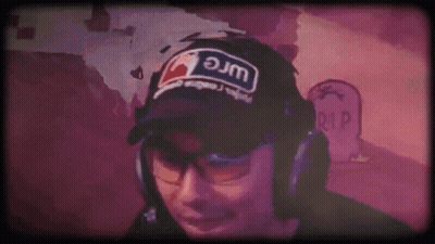 A Man Wearing Headphones And A Hat That Says Jm GIF