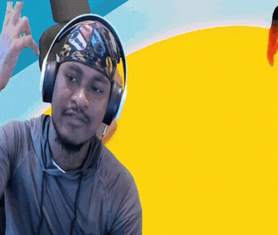 A Man Wearing Headphones And A Headband With A Picture Of Cars On It GIF