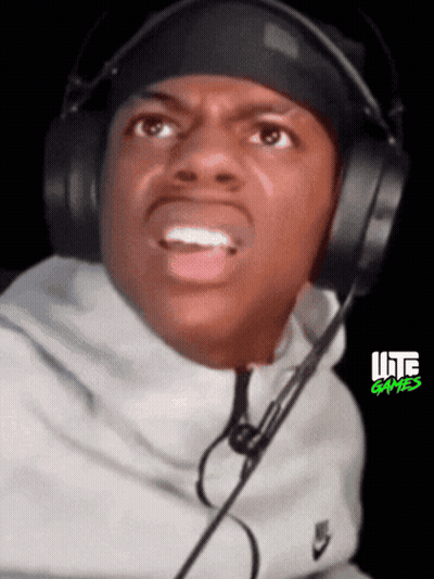 A Man Wearing Headphones And A Headband With Lite Games On The Bottom GIF