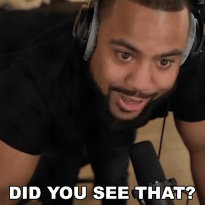 A Man Wearing Headphones And A Microphone Is Asking Did You See That ? GIF