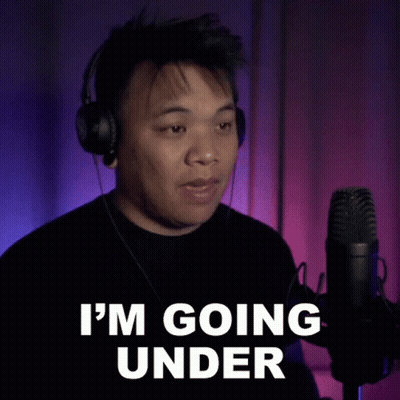 A Man Wearing Headphones And A Microphone Is Saying I 'M Going Under GIF