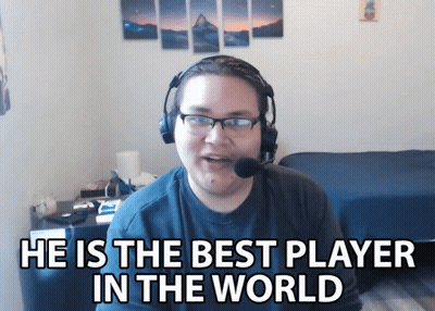 A Man Wearing Headphones And A Microphone Says He Is The Best Player In The World GIF