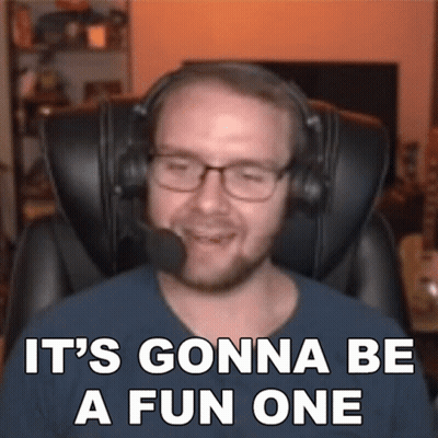 A Man Wearing Headphones And A Microphone Says " It 'S Gonna Be A Fun One " GIF