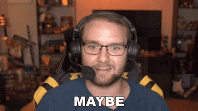 A Man Wearing Headphones And A Microphone Says " Maybe " GIF