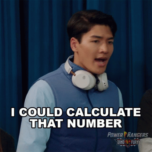 A Man Wearing Headphones And A Power Rangers Vest Says I Could Calculate That Number GIF