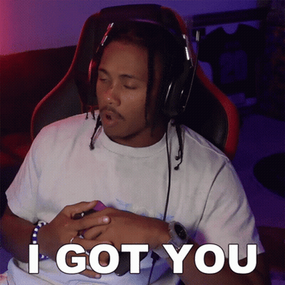 A Man Wearing Headphones And A White Shirt Says I Got You GIF