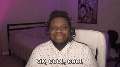 A Man Wearing Headphones And A White Shirt Says " Ok Cool Cool " GIF